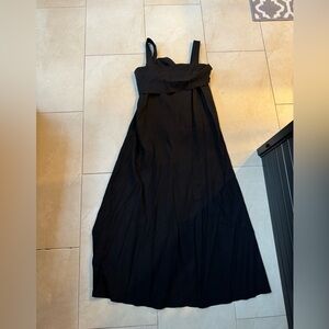 Black tank top midi dress with tie back